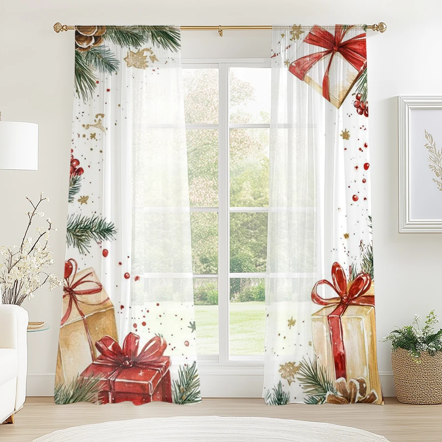 2 cortinas transparentes navid - Home Decor Xmas Gifts reseña y precio