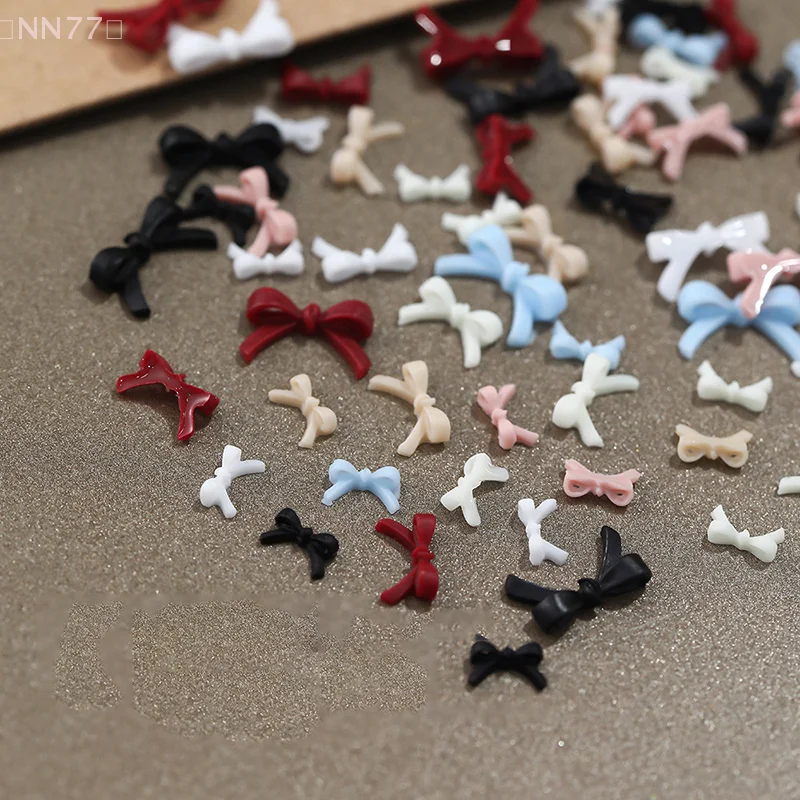 50 stuks Mini Bow Nail Charms Bulk Mix 3D Strik Nail Art Decoratie Accessoires Voor DIY Manicure Koreaans Ontwerp