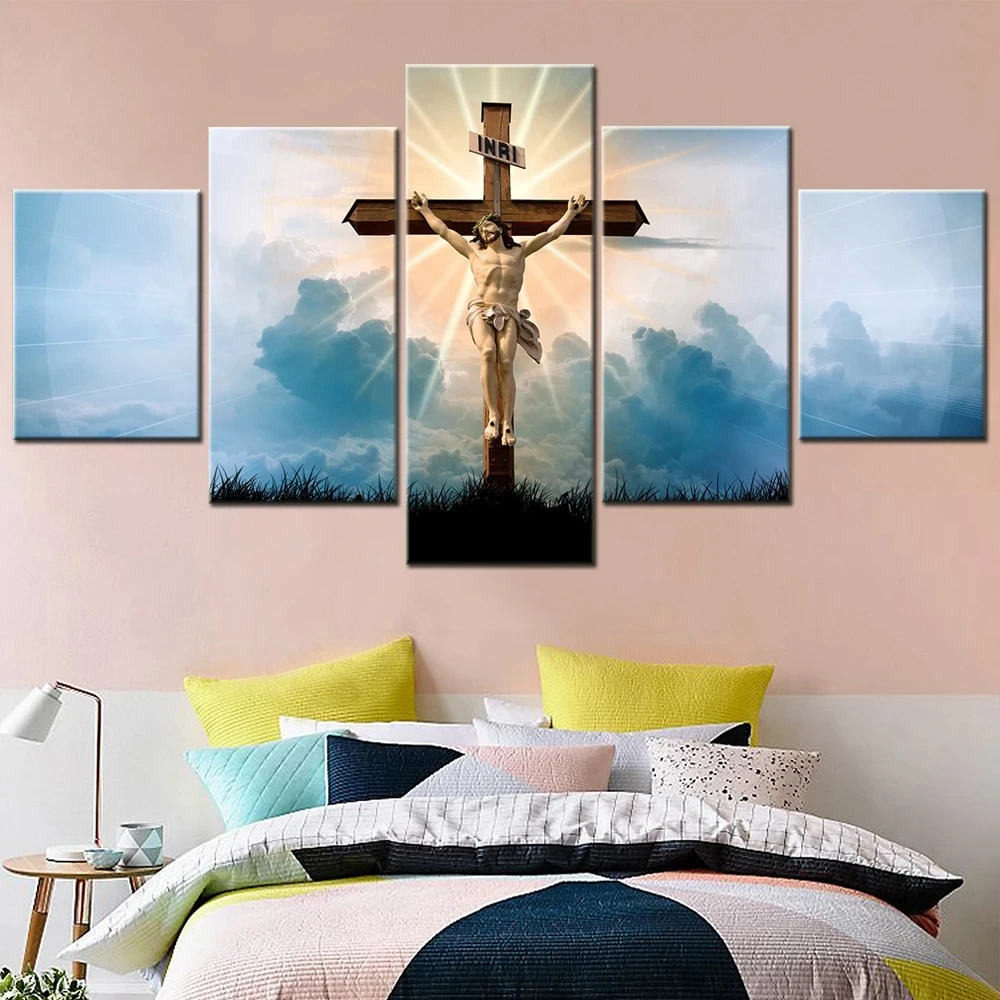 

5-piece diamond painting Cross stitch Christian Jesus God Cross 5D DIY diamond painting Mosaic modern home decor GG1100