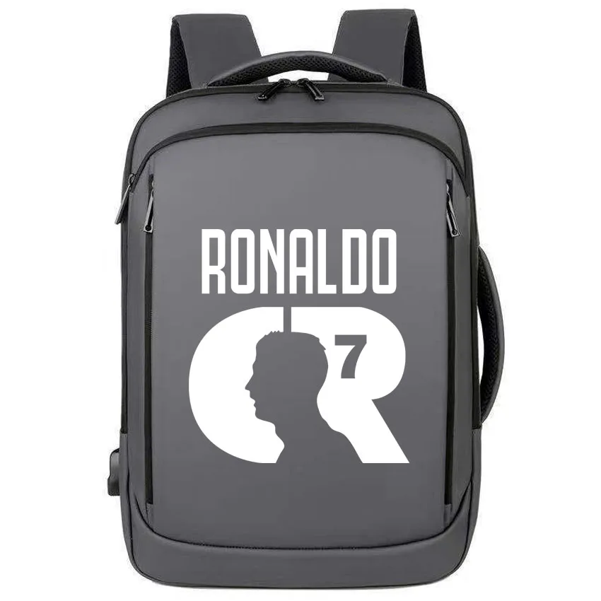 Laptop Backpack Large Capacity Travelling Women Men's Waterproof Laptop Backpack Soccer Superstars CR7 Printed Boy Girl Rucksack