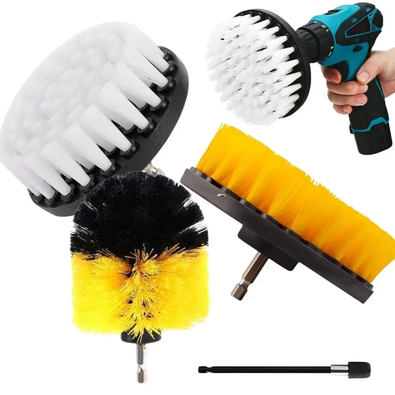 4 Inch Soft Drill Brush Disc Power Cleaning Scrubber Attachment for Bathroom Kitchen Carpet Glass Car Tires