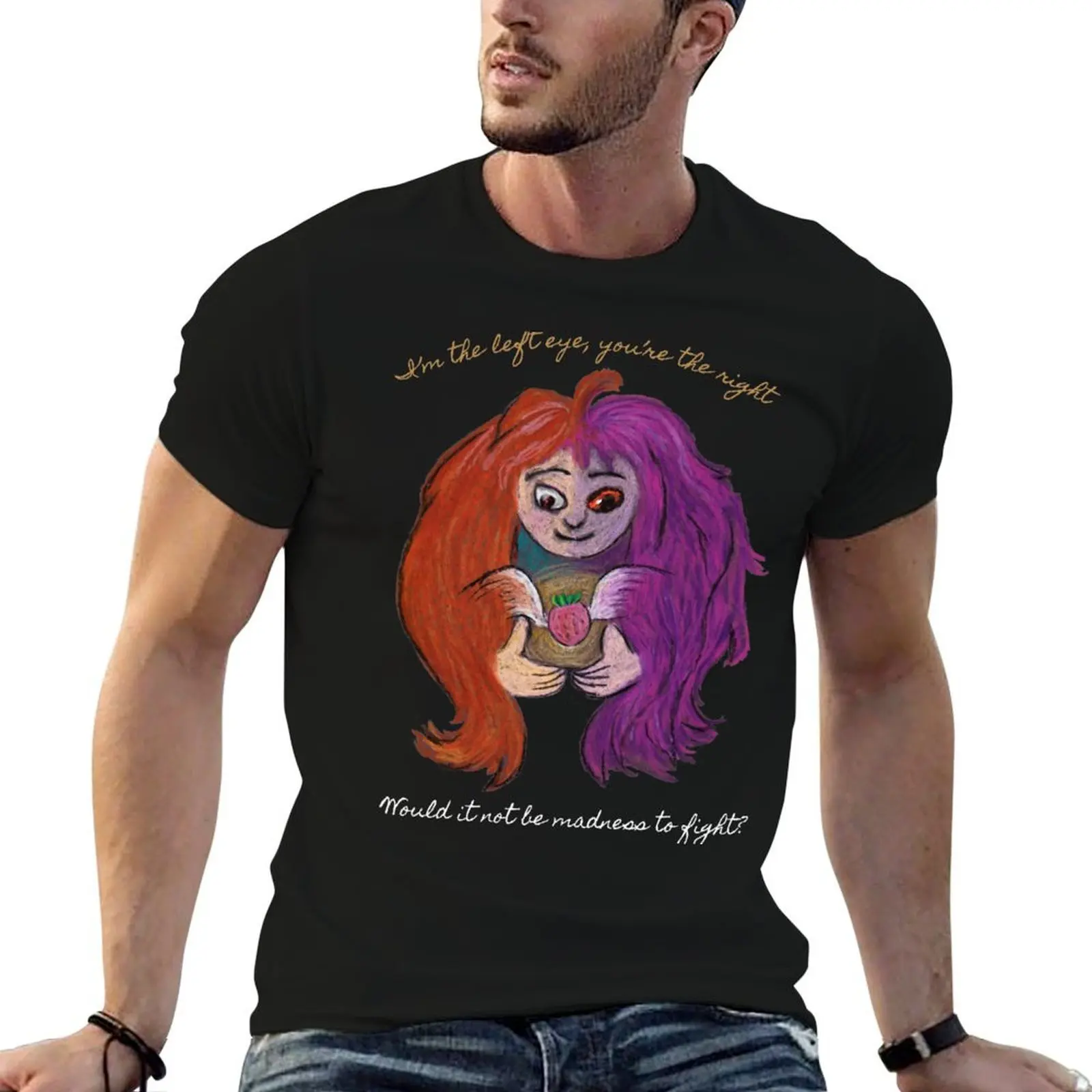 Left and Right Eye Celeste, Madeline & Badeline T-Shirt anime shirt croswit shirt man mens t shirts