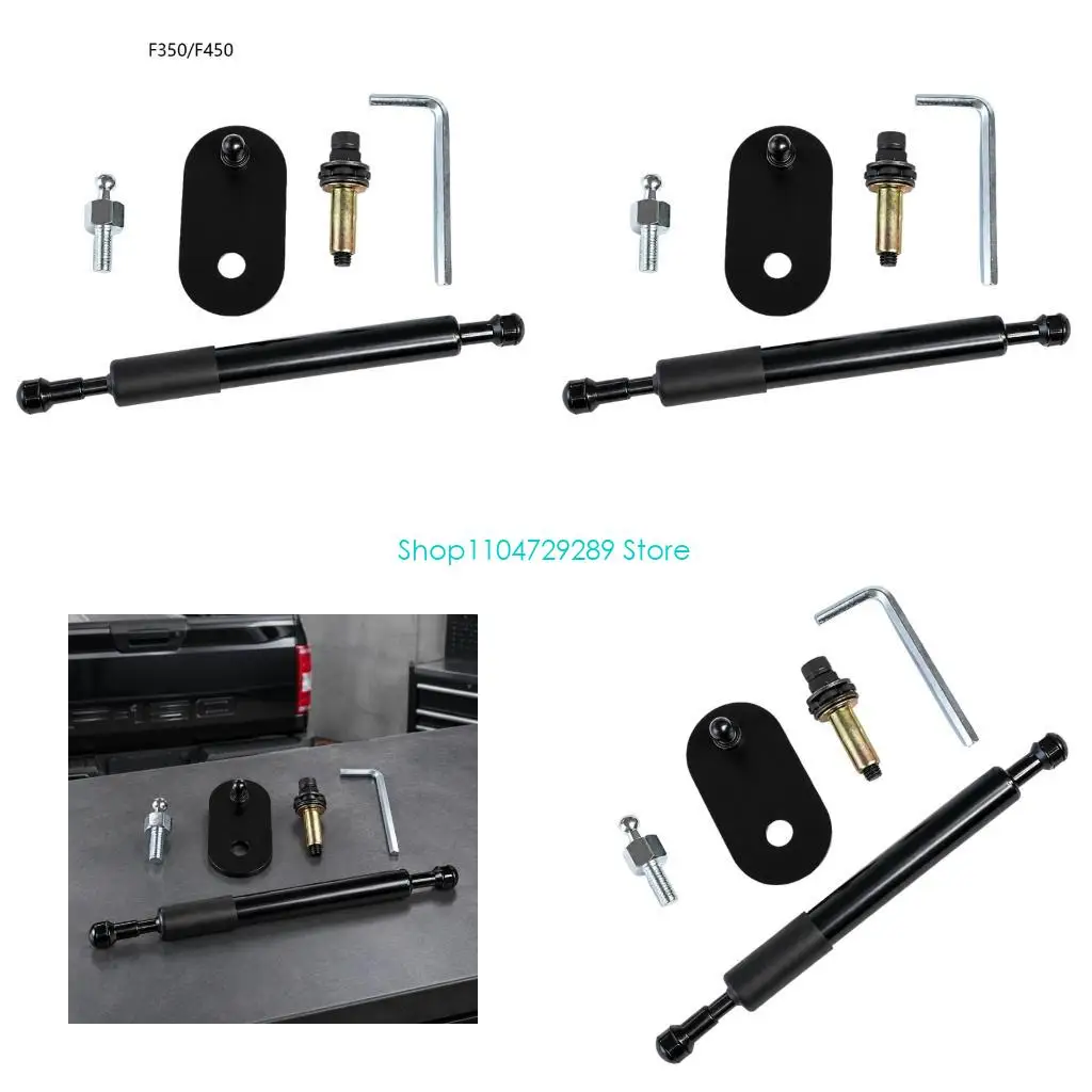 D8KE Single-Damper Tailgate Lowering for for F-Series 150 250 Pickups, Steel Side-Mount Shock with Ball-Joint Coupling and