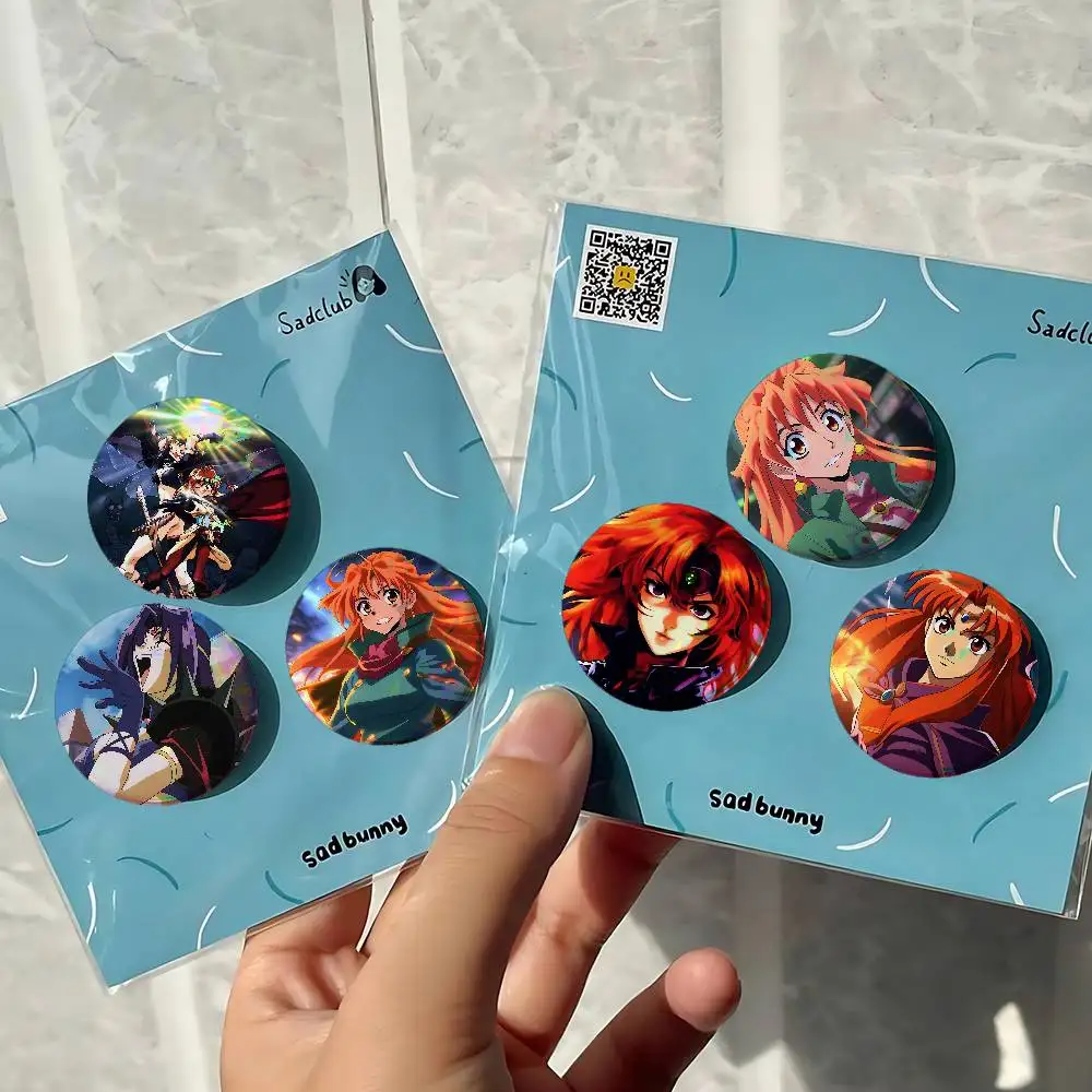Anime S-Slayers For Badge Personalized Custom Laser Reflective Badge Hologram Metal Enamel Pin Brooch Souvenir Gift