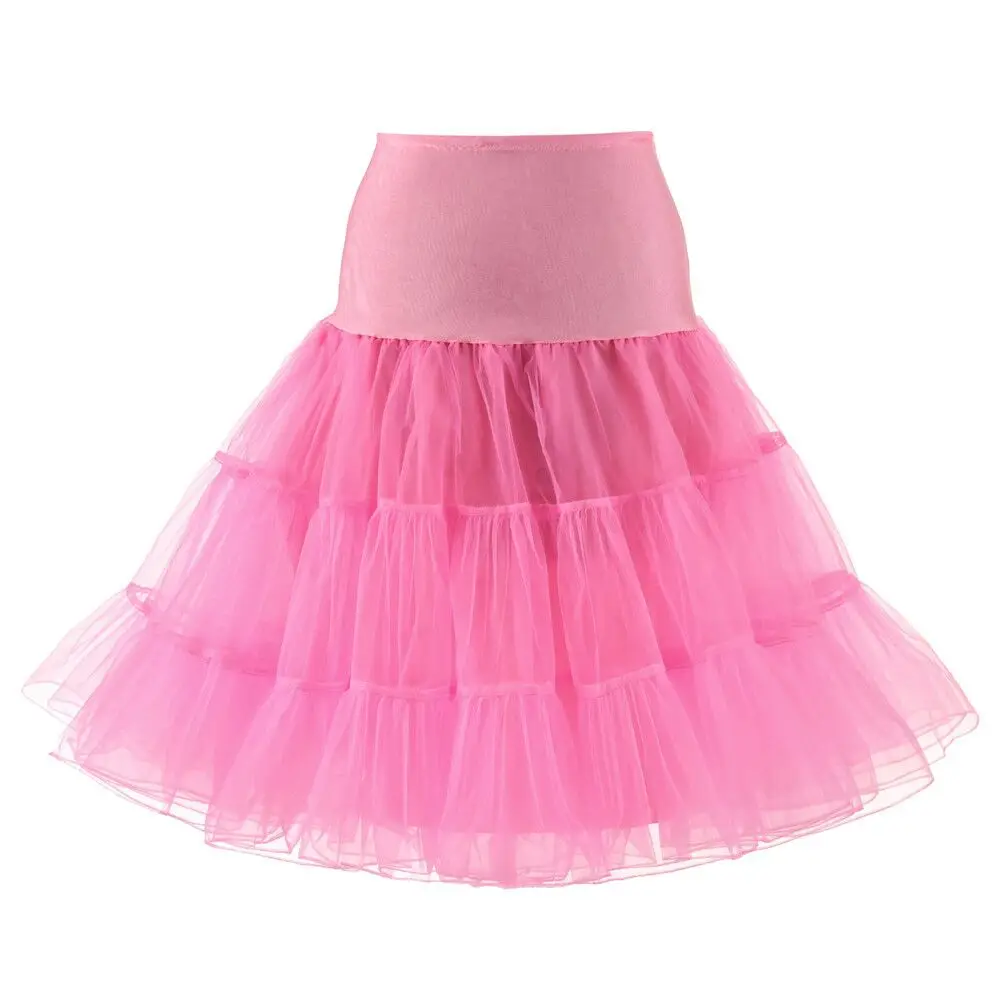 YOUXI Kurzer Tutu Petticoat Krinoline 50er Jahre Swing Vintage Tutu 26" Retro Unterrock Petticoat Fancy Net Rockabilly 9