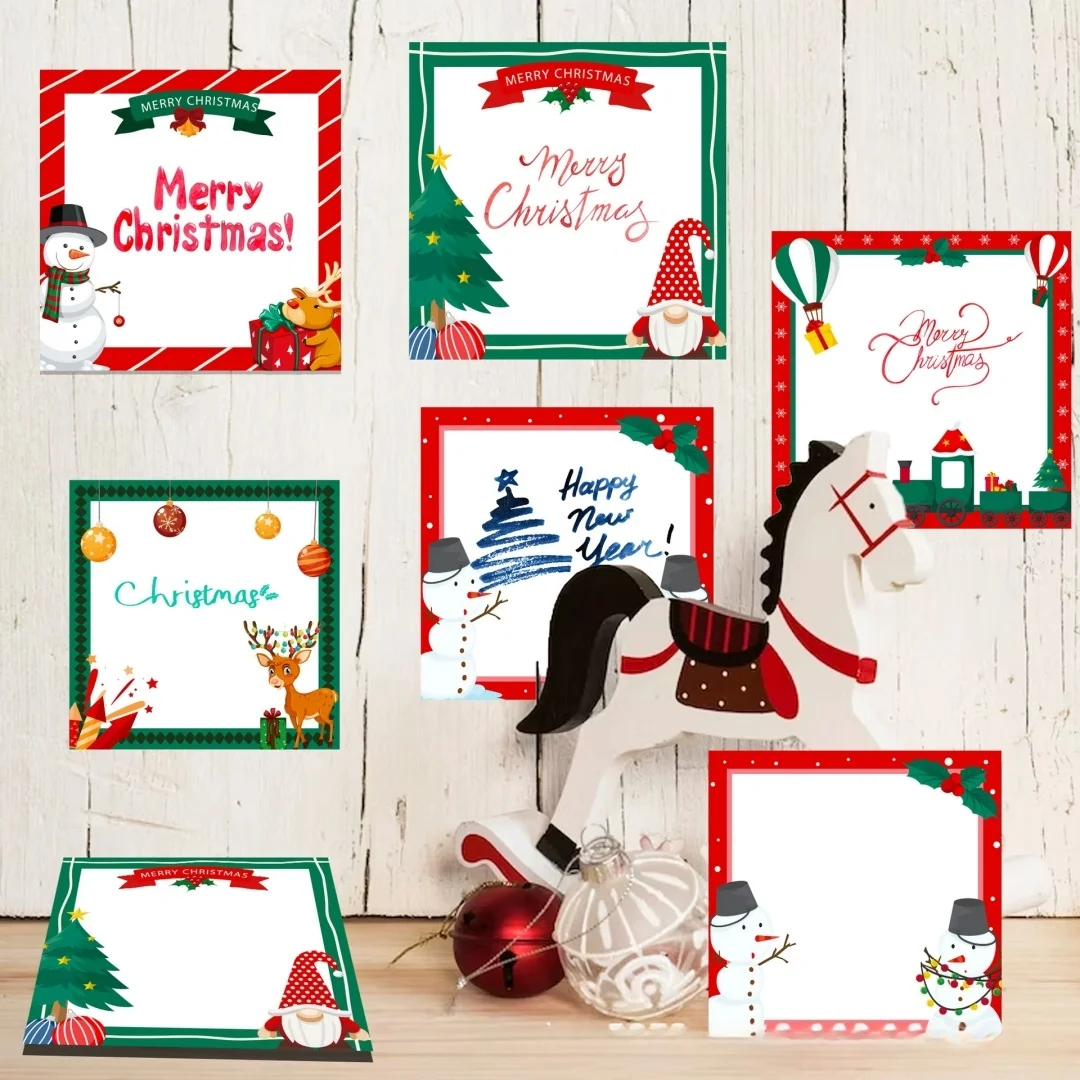 دفاتر ملاحظات عيد الميلاد جودة ورق متفوقة شخصيات عيد الميلاد دفاتر ملاحظات ذاتية اللصق منصات ملاحظات لاصقة للثلاجة الملونة