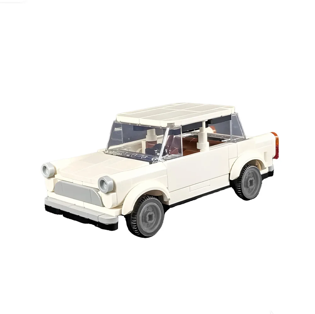

Конструктор MOC: Модель автомобиля Trabant, Германия, белый ретро-автомобиль, строительные блоки, развивающая игрушка, подарок на день рождения для детей, сделай сам
