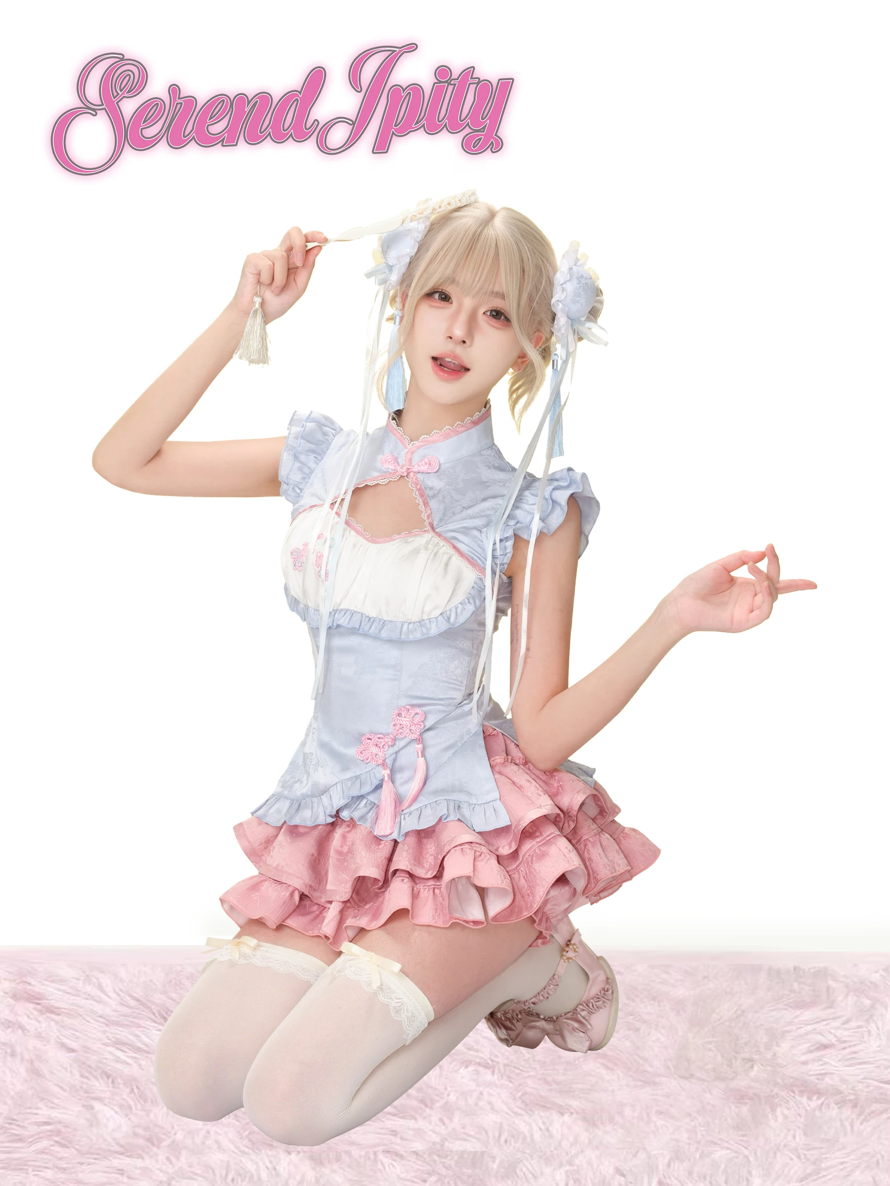 Summer Japanese Kawaii Sweet 2 Piece Sets Women Y2k Fairy Design Tops + High Waist Chic Skirt Female Chic Korean Popular Clothes image 5
