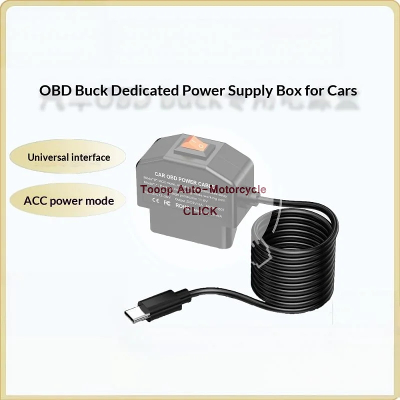 Dash Camera OBD Hardwire Kit Type C Port Support Parking Mode Universal Compatible for Most Car DVR Power Supply