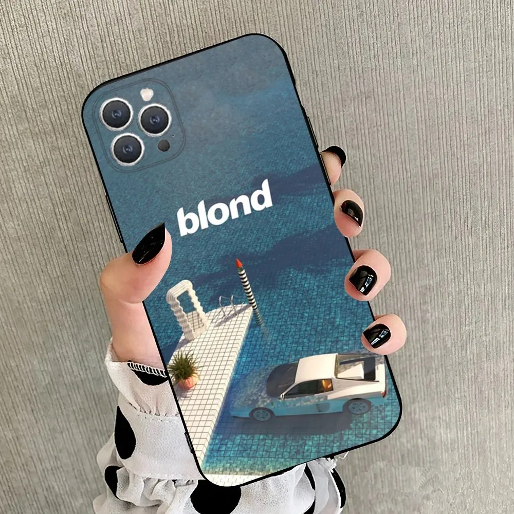 Custodia per telefono F-Frank Singer Ocean Blonde per iPhone 15,14,13,12,11,Plus,Pro Max, XS, X, XR, SE, Mini, 8,7 Cover morbida in silicone nero