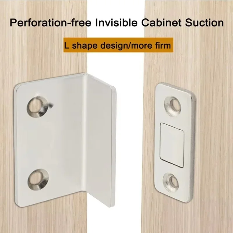 3pcs perforated sliding door magnetic suction wardrobe door self suction magnetic strip surface mount suction device invisible