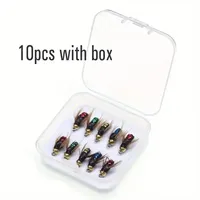 5/10pcs Artificial Insect Fishing Bait, Fast Sinking Brass Bead Head Scud Fly Worm Trout Fishing Lure fly fishing