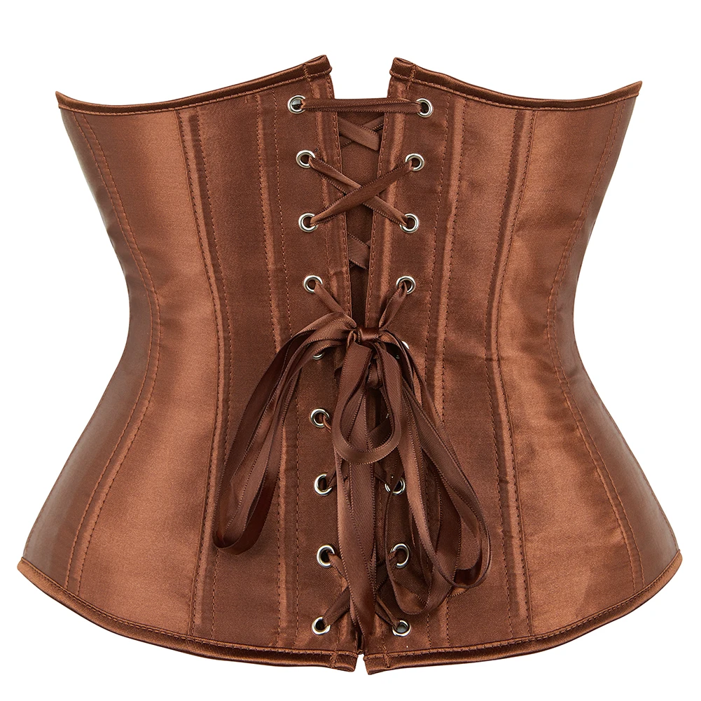 Unterbrust-Korsett Taillenformendes Korsett Bustiers Körperformer für Frauen Steampunk Schnür-Korsett Gürtel Taillentrainer – Detail 15