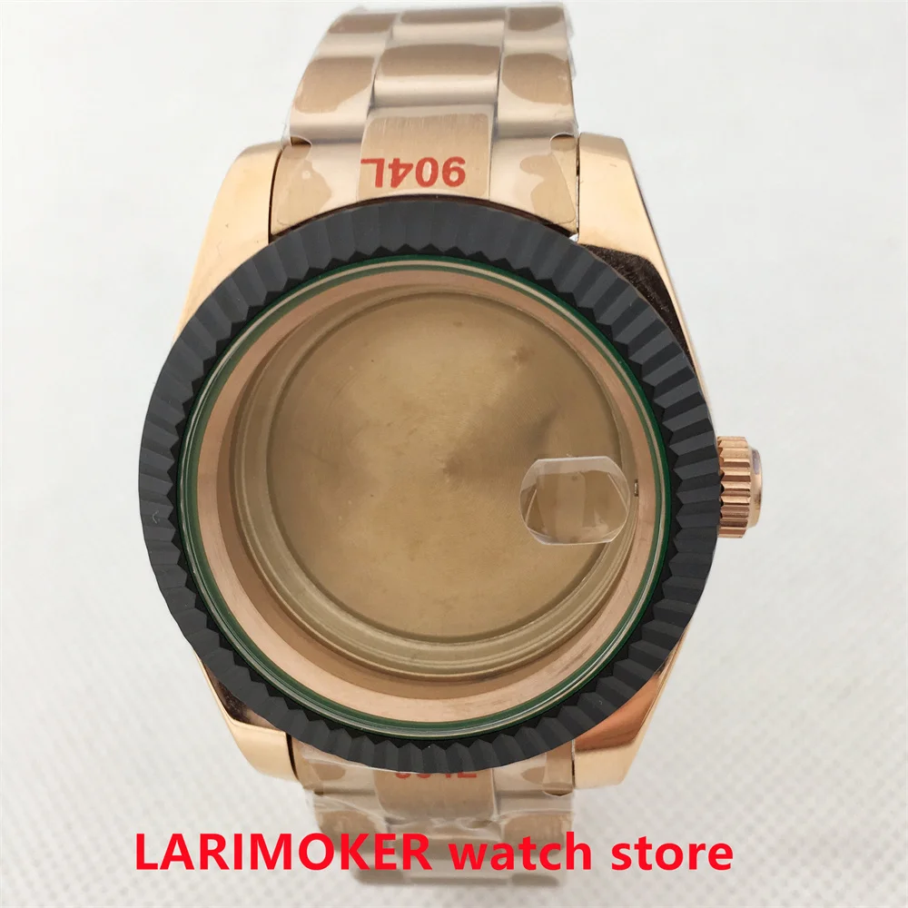 

36mm/39mm Black PVD Bezel Rose Gold Case Oyster Bracelet Sapphire Glass Fits NH35 NH36 ETA2824 PT5000 Miyota Mingzhu Movement