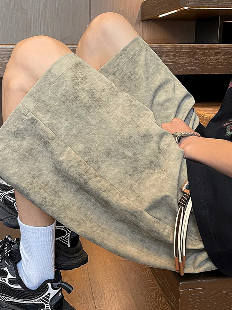 

Мужские летние брюки в американском ретро-стиле, модные свободные прямые повседневные длинные брюки, спортивные штаны