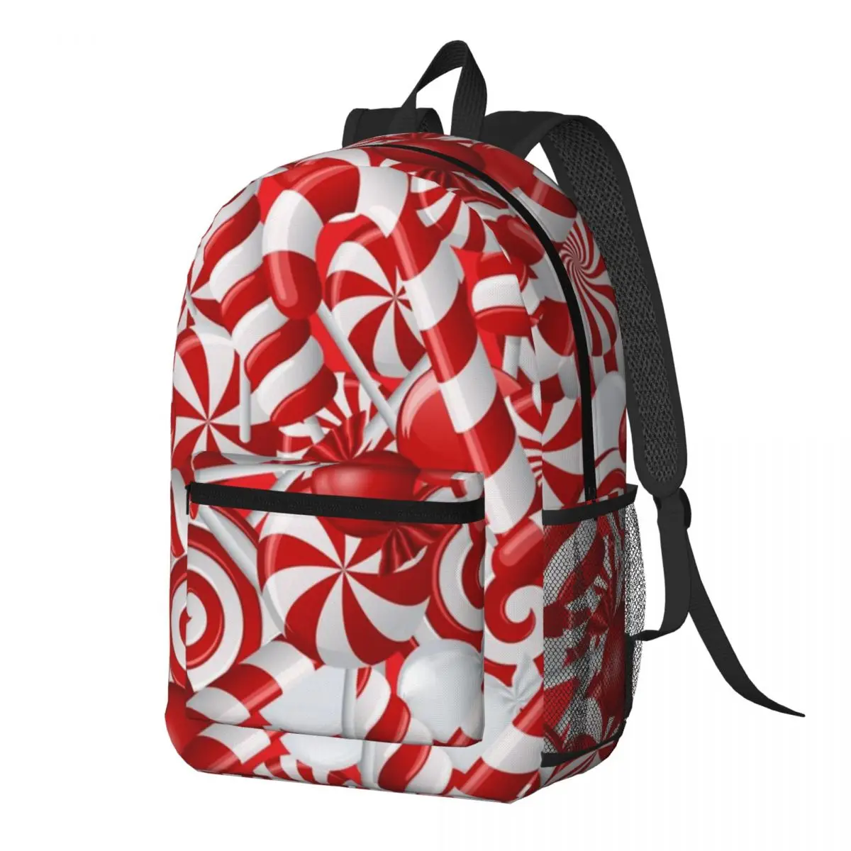 Peppermint Candy Backpack Daypack Large Capacity Kids BookBag School Bag Shoulder Bags for Men Women