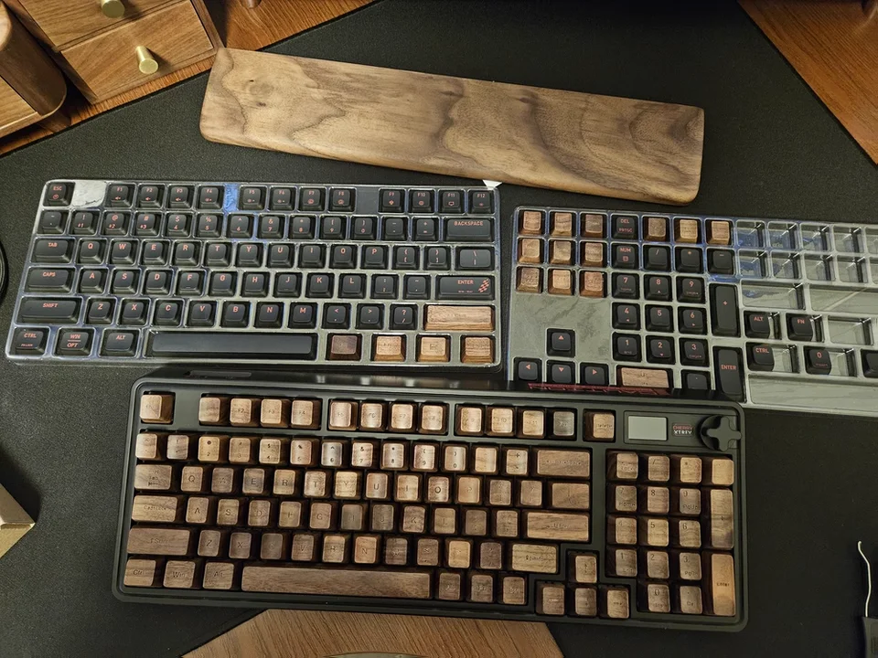Walnut Wood Keycaps Set OEM Profile Artisan Key Caps Keyboard Accessory Custom Rosewood 61/87/108% Solid Wood Game Keyboard Caps