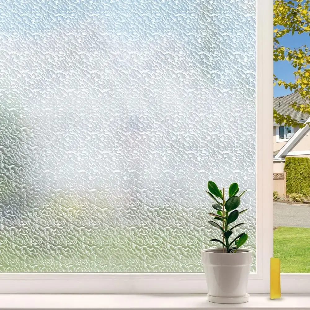 New Frosted Window Privacy Film Static Cling UV Blocking Frosted Glass Stickers Removable Window Film Glass Windows