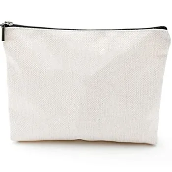 Borsa per cosmetici vuota per sublimazione Borsa per trucco vuota per sublimazione da donna con borse portaoggetti con cerniera per viaggi portatili