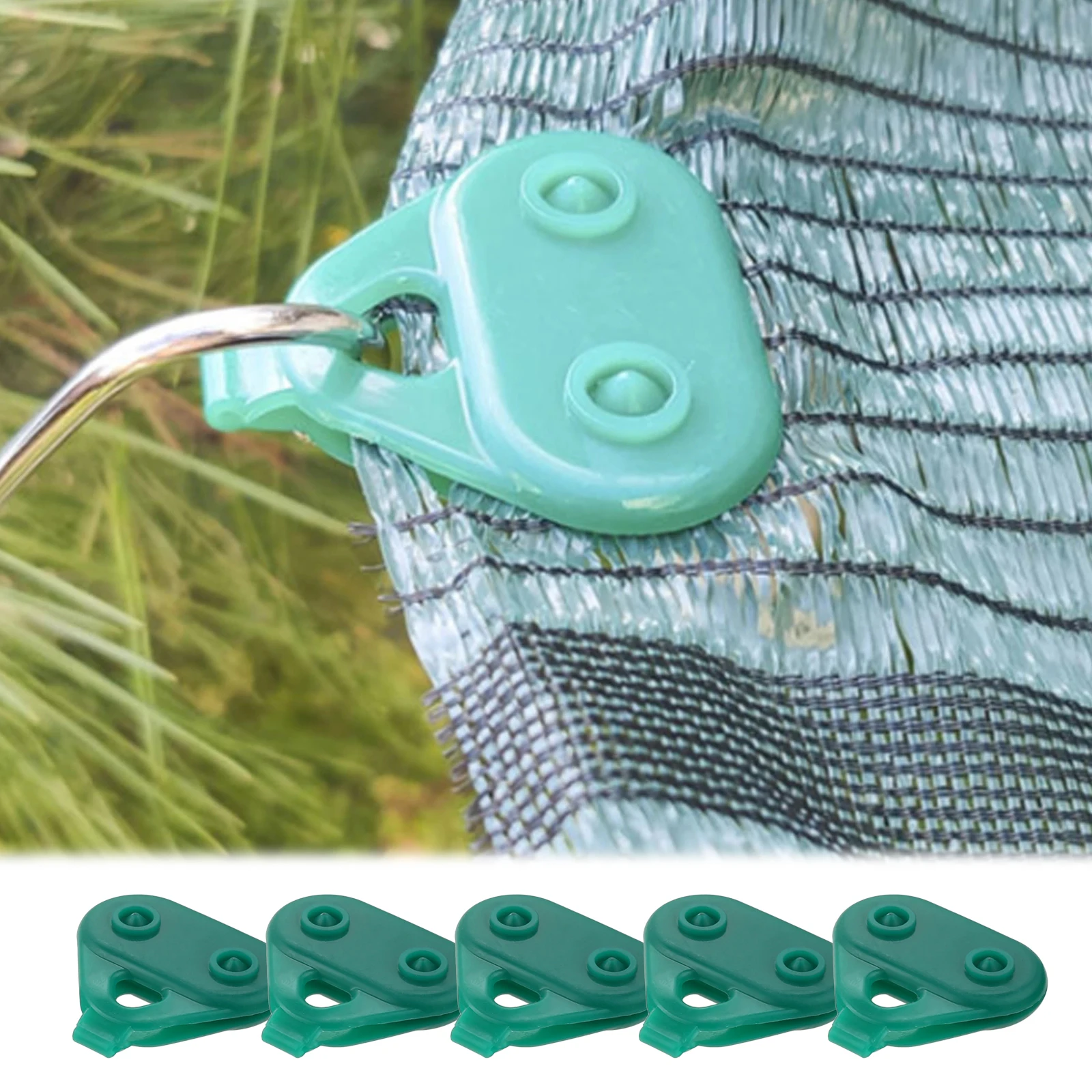 10pcs Triangle Garden Sunshade Net Clips Greenhouse Film Clamps 53mm/2inch Plastic Shading Mesh Hooks Agriculture Accessories