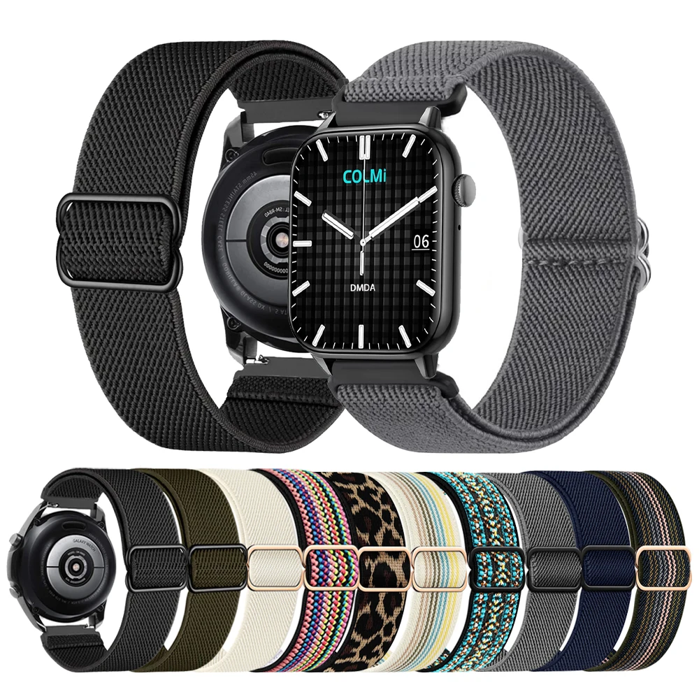 COLMI 스트랩 C61/C81/P73/P71/P68/P28 Plus/P76/I31/V68/V70/M42 용 땋은 나일론 시계 밴드 20mm 22mm 액세서리 팔찌 Correa