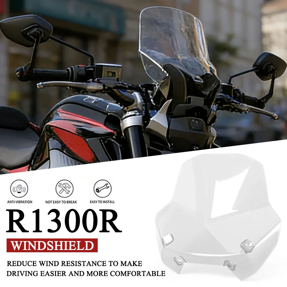 

New Motorcycle Accessories Windscreen Windshield Wind Deflector Screen Shield Spoiler FOR BMW R1300 R 1300 R R1300R 2025 2026