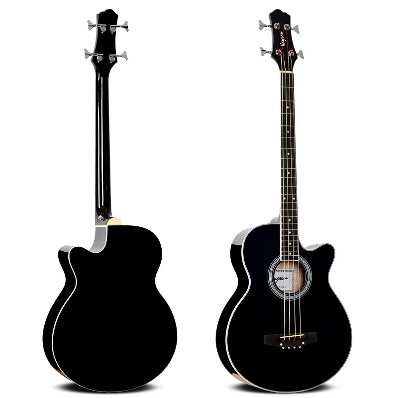 4 Strings Bass Guitar Wooden Bass Guitar Acousic Guitar BASS 4-string Pickup Bass Guitar Wood Color Black Color Electric Bass