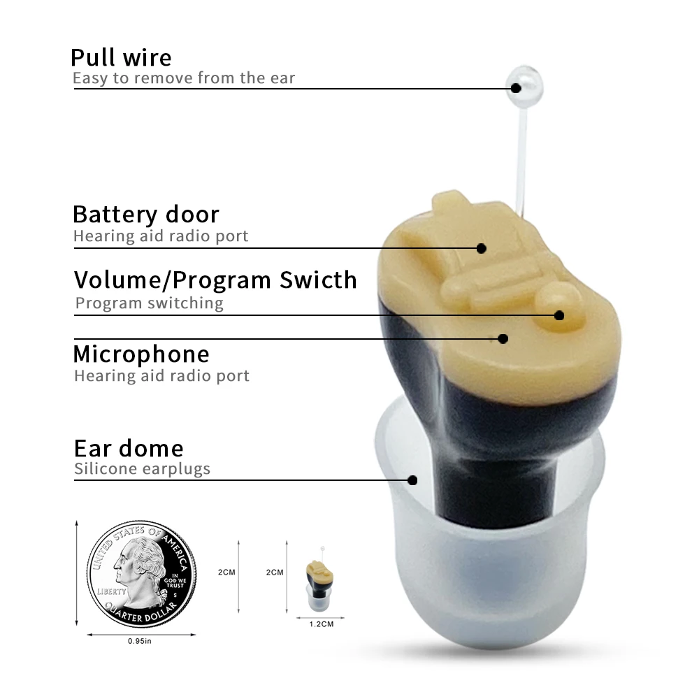 2023 Best Micro Hearing Aids Digital Invisible For Deafness Elderly Adjustable Micro Wireless Hearing Aid Sound Amplifier