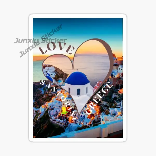 SANTORINI GREECE Car Stickers Scenic Travel Vinyl World Tourist Attractions Decoration Decal Car Parts Accessories