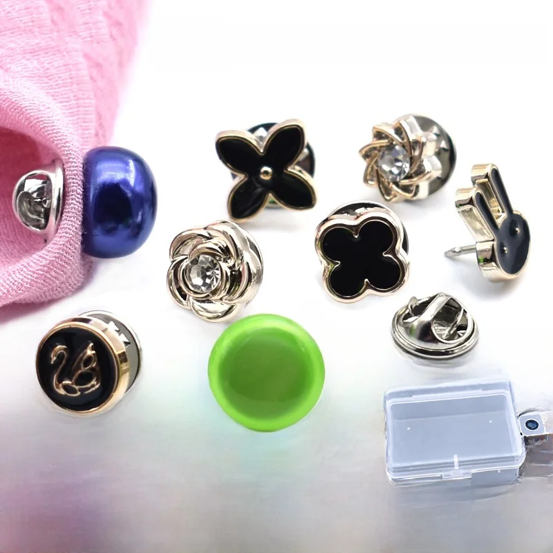 

Invisible Pearl Buttons for Women's irt round Versatile No Sewing Required Hidden Clasp Cardigan irtpin DIY Sewing Acc...