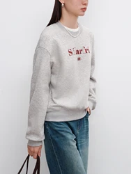 ZIQIAO Petite Korean Version Letter Hoodie 2024 Autumn and Winter New Style Pullover Lazy Style Top Casual Loose 24ZQ94185