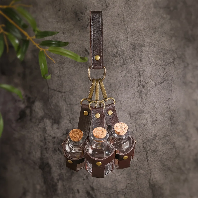 Retro 2000s Aesthetic Potion Belt Accessory Steampunk Magic Bottle Holder Medieval Fairy Grunge Witch Accessory
