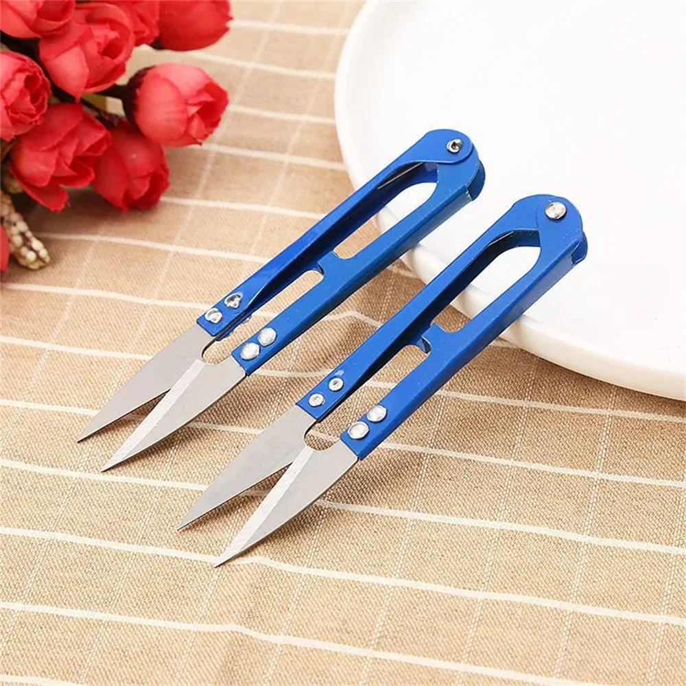 Portable Colored Metal Mini U Scissors Home Tailor Cross Stitch Shears Outdoor Cut Tool School Office Supply Stationery Gift