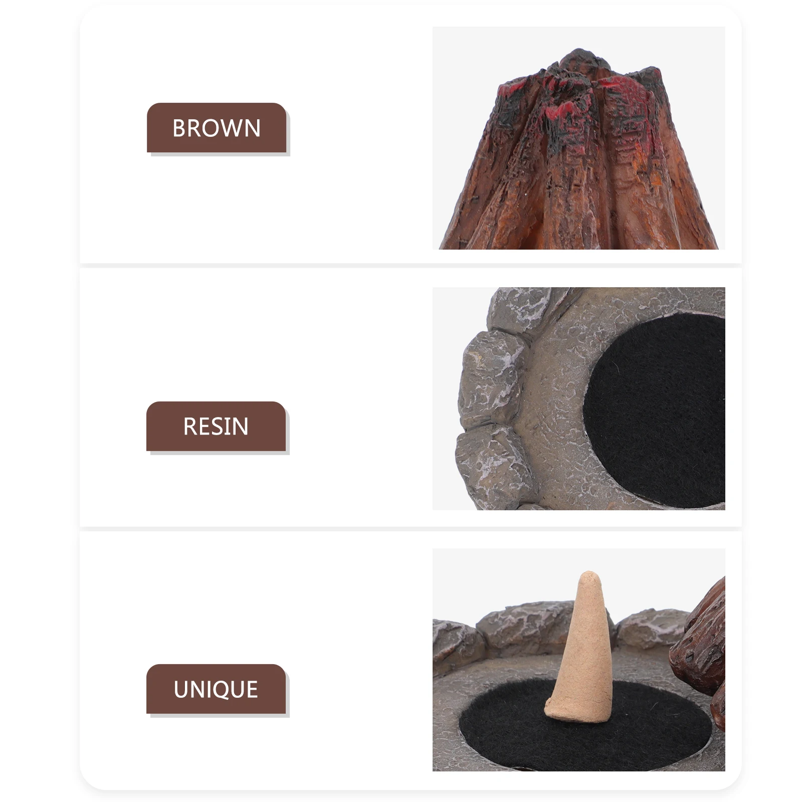 

Resin Craft Incense Holder Aromatherapy Burner Censer Cones Stick Coil Indoor Decorative Base Home Office Use Durability Art