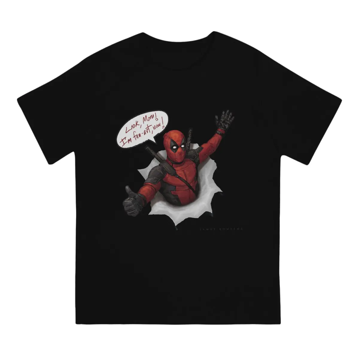 Men Transparent Background T Shirt Disney Deadpool Film Clothes Novelty Short Sleeve Crewneck Tee Shirt Summer T-Shirt