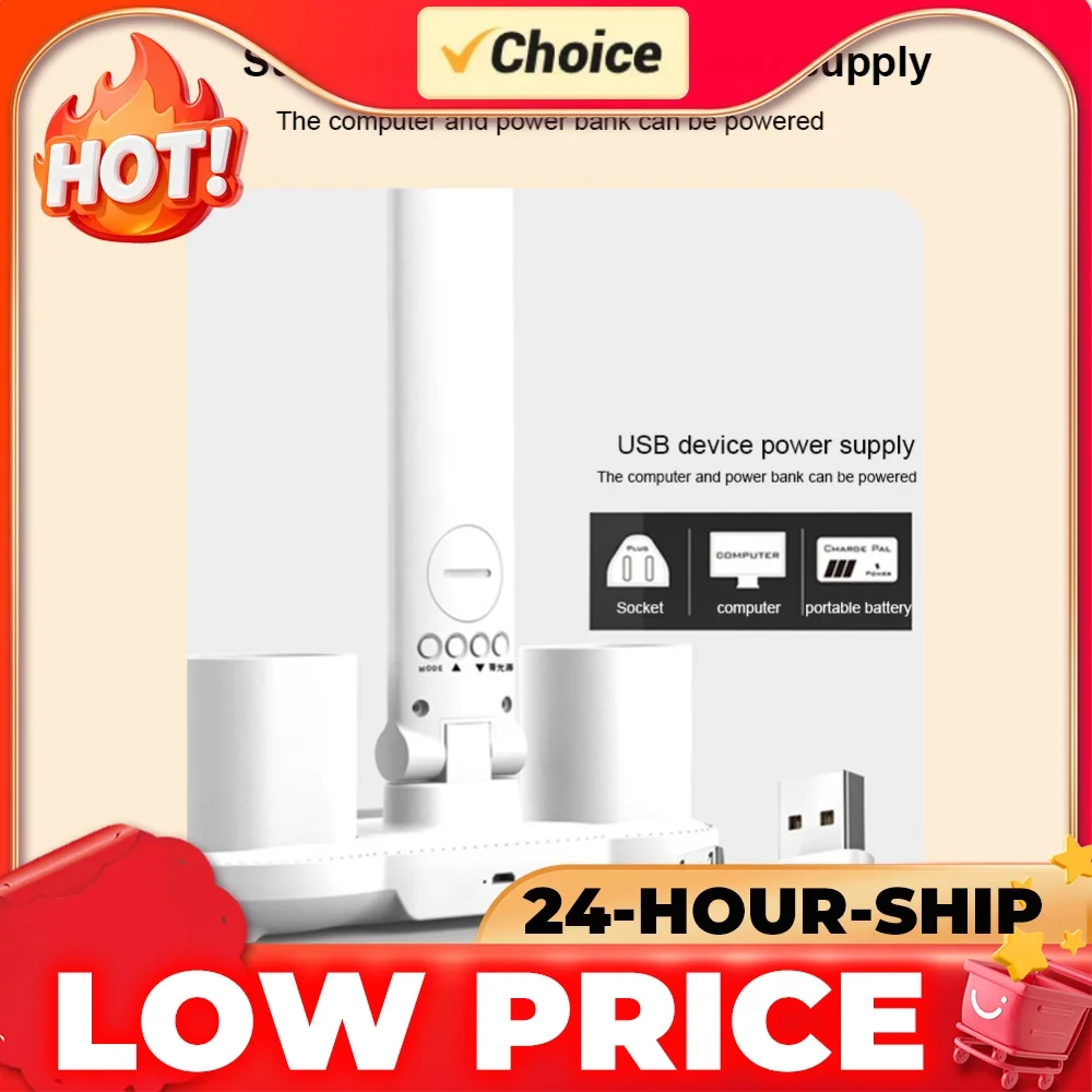 LED Desktop Decor Light Touch Control with Calendar Reading Desk Lights Penholder Nightstand Lamps Foldable for Home Office