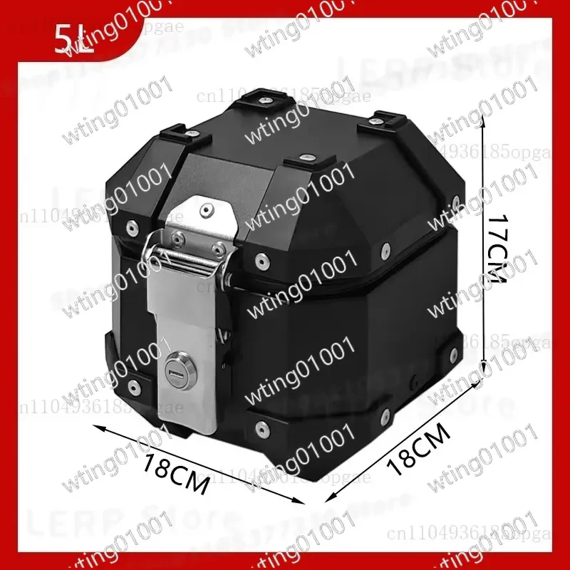 for Universal 5/8L Aluminum Alloy Mini Tail Box Compact Motorcycle Trunk for Electric Scooter Bike Rear Storage Case