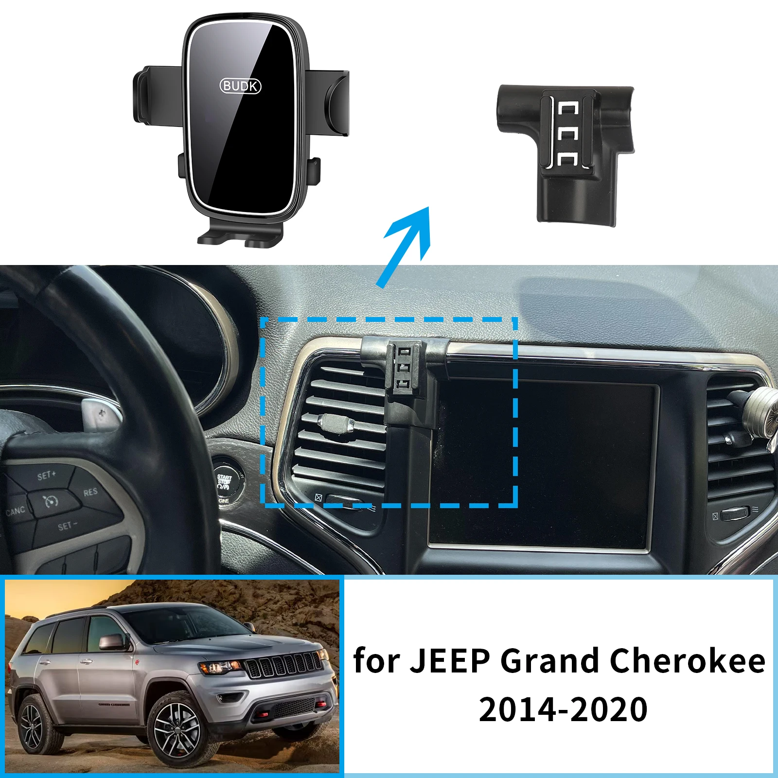 

Car Mobile Phone Holder for JEEP Grand Cherokee 2014~2020 Navigation Stand Auto Accessories GPS Bracket