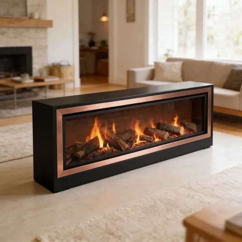 Elegant Wall Mounted Gas Fireplace Adjustable Heat Intensity Realistic Flame Effect for Bedroom Comfort