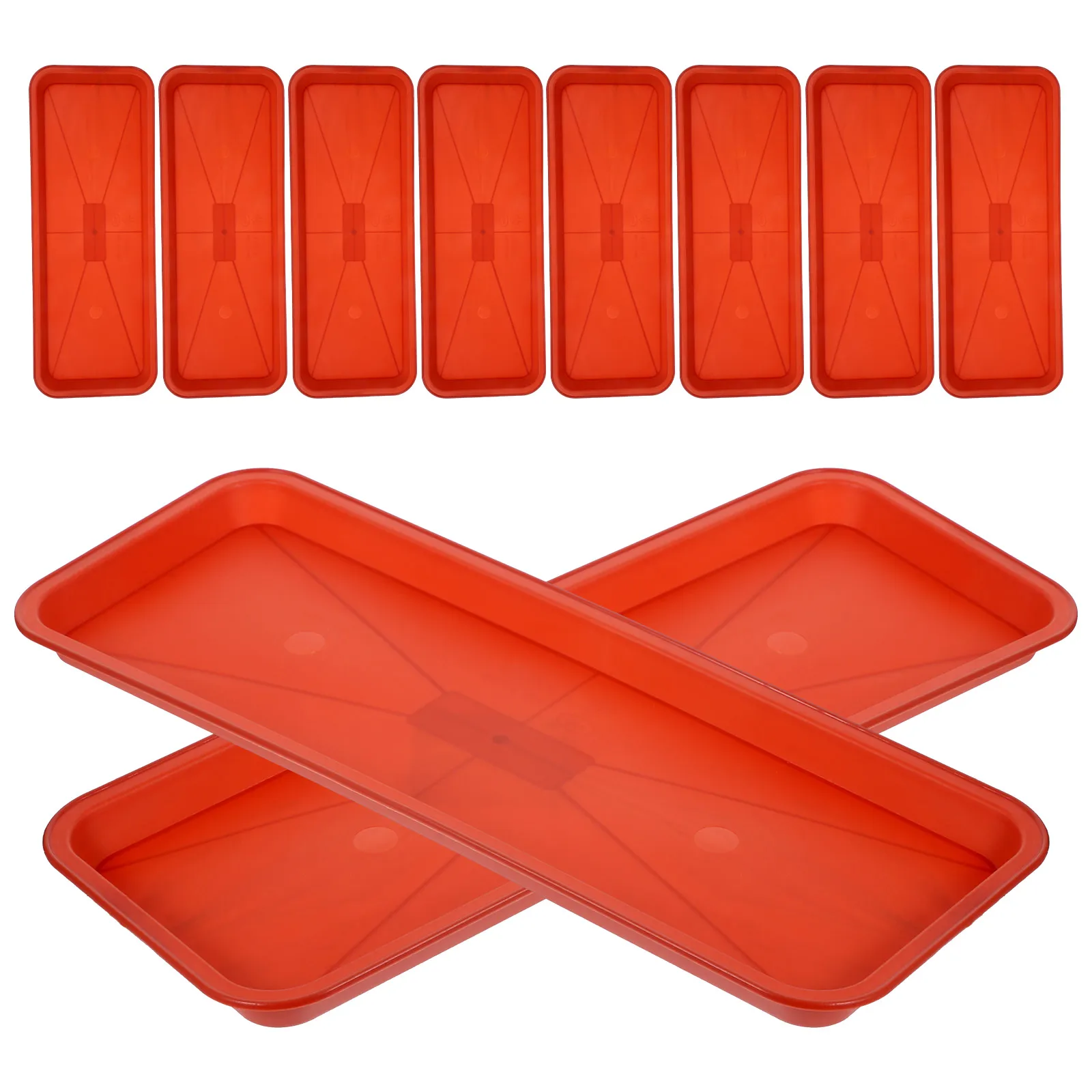 

10 Pcs Plastic Tray Flower Pot Bottom Drip Planter Saucer Lace Rectangular Drainage for Indoor Plants