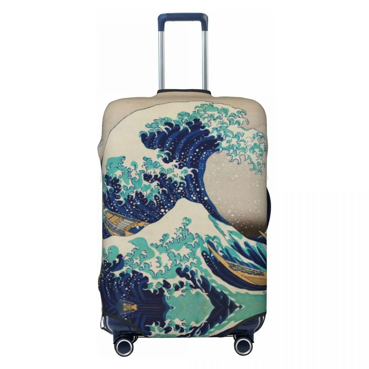 

Винтажный японский чехол для чемодана Great Wave Off Kanagawa, эластичные дорожные чехлы для багажа 18-32 дюймов