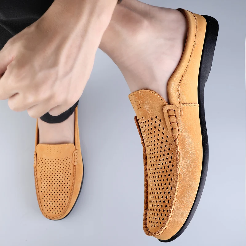 

Men Shoes Loafers Leather Casual Shoes Handmade Moccasins Men Comfortable Driving Shoes Sneakers Male Designer Design Footwear