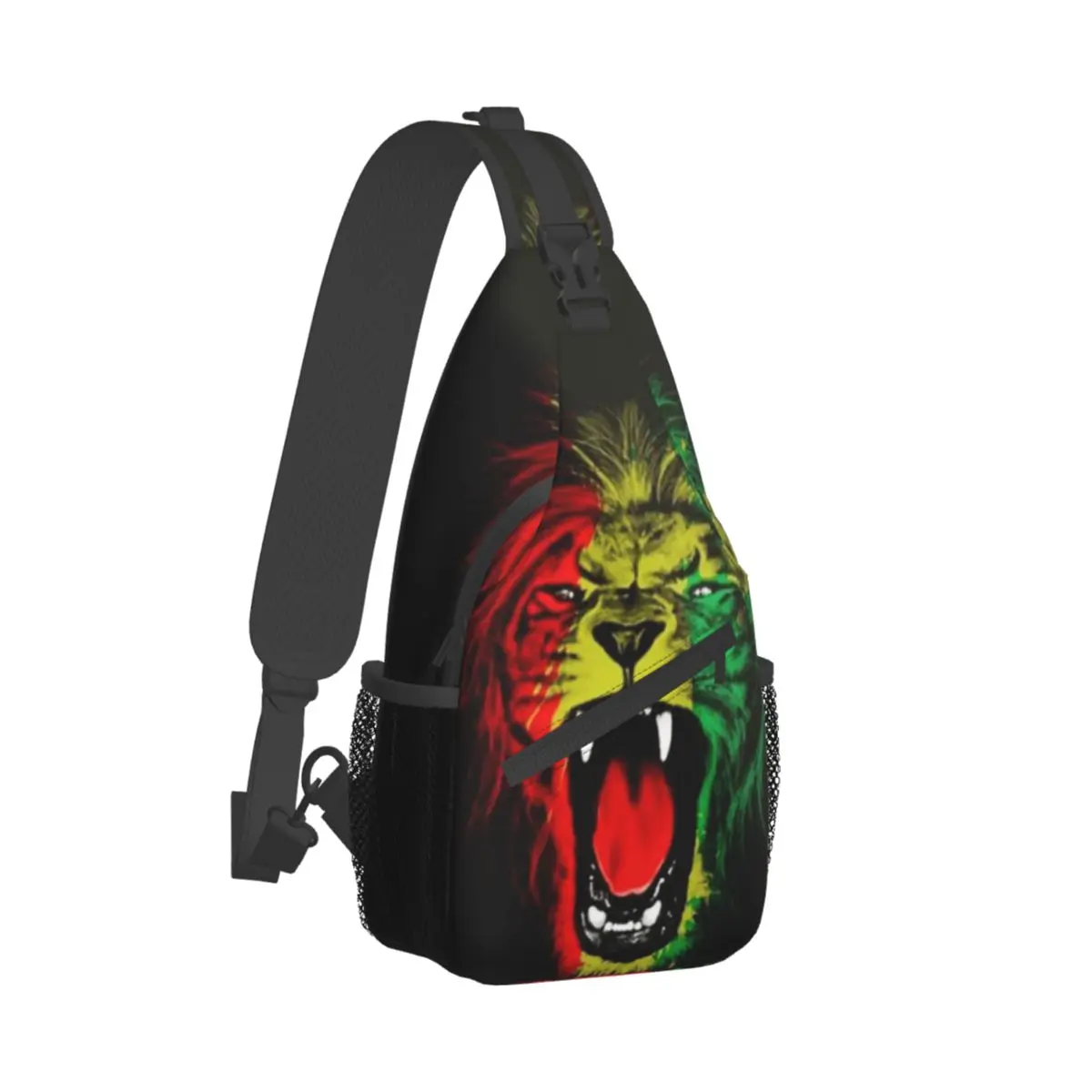 Motyw lwa w stylu Rasta w paski plecak na ramię torba ze sznurkiem wędrówki nerka podróżna plecak męski moda plecak typu Crossbody torba na ramię