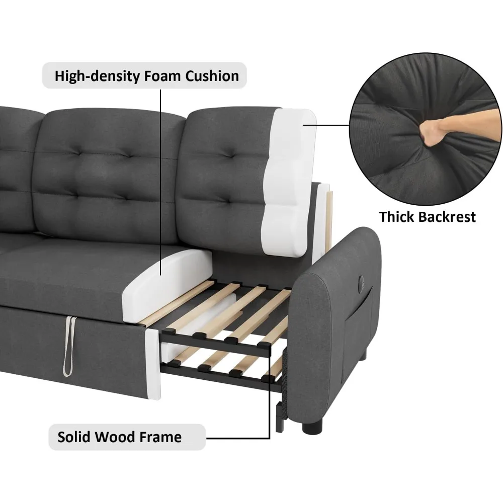 Sectional Sofa Couch, 87