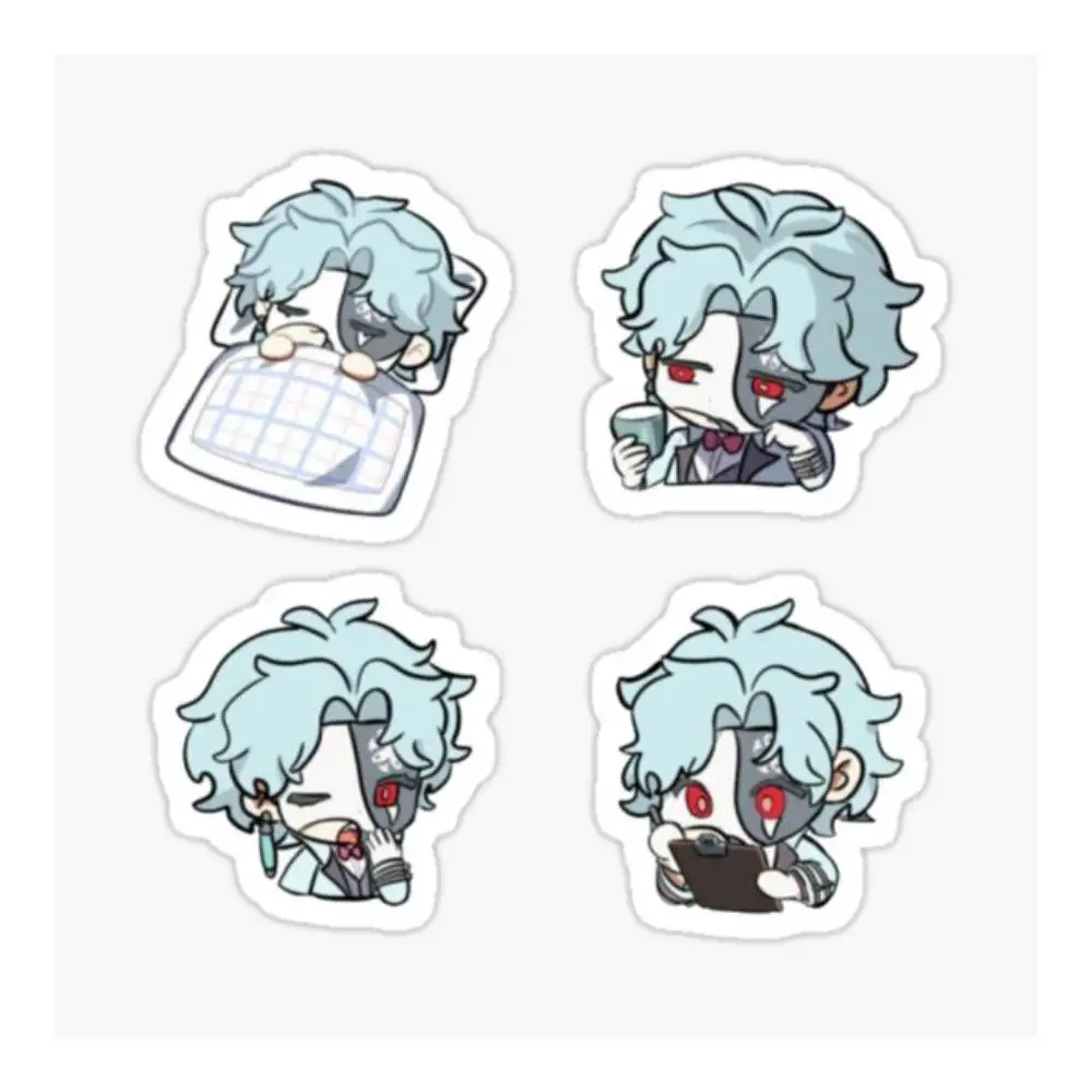 Genshin Impact Dottore Chibi Sticker Helmet Flask Cup Laptop Car Vehicle Window Bumper Decal