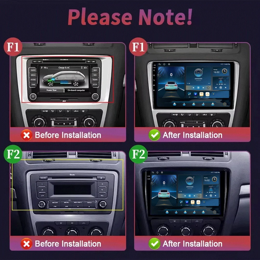 Android 16 Car Radio for Skoda Octavia 2 A5 2008 - 2013 Multimedia Video Player Navigation GPS 2 Din Carplay Stereo DVD Speaker