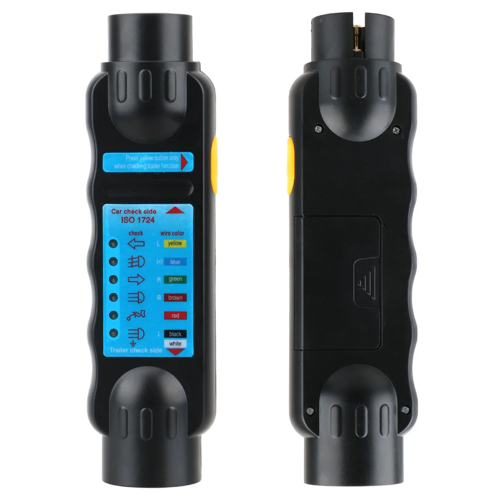 

Разъем, диагностические инструменты, тестер прицепа, 7-контактный буксировочный прибор для каравана, тестер проводов, тестер автомобильного буксирного фонаря 12 В