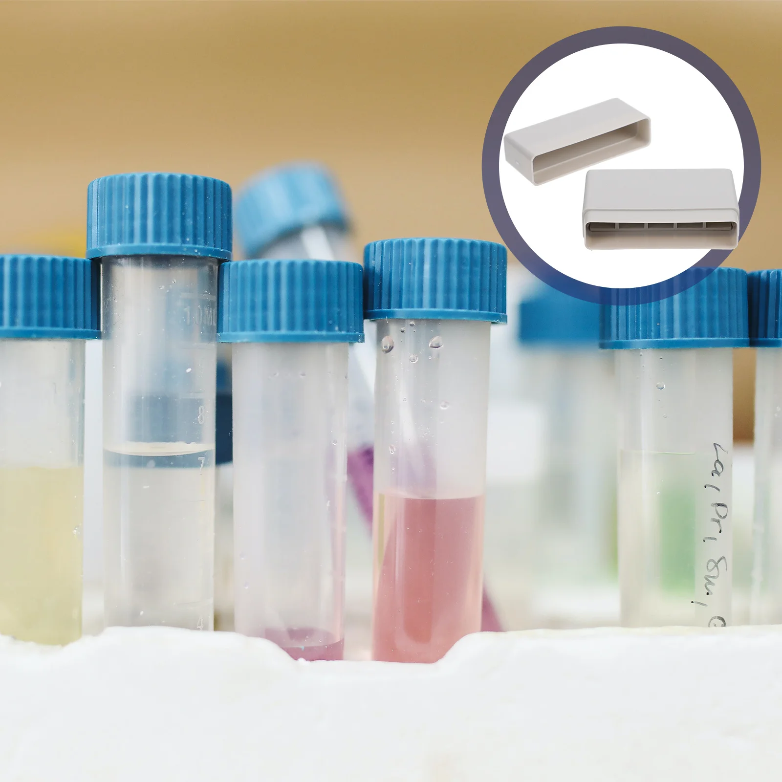 

1Pcs 5-Lattice Cryovial Freezing Tube Container Plastic Organizer Laboratory Sample Storage Box Tube Holder Plastic Cryovial Box