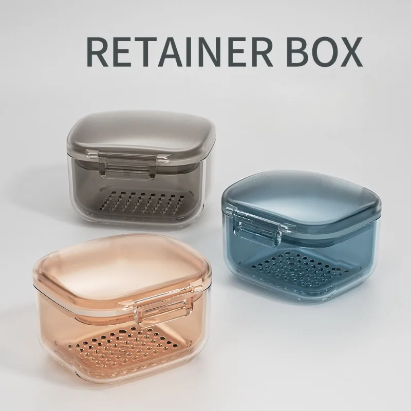 

Three Layer Retainer Box Retainer Soak Box Invisible Orthodontic Retainer Orthodontic Storage Box Drain Layer Portable