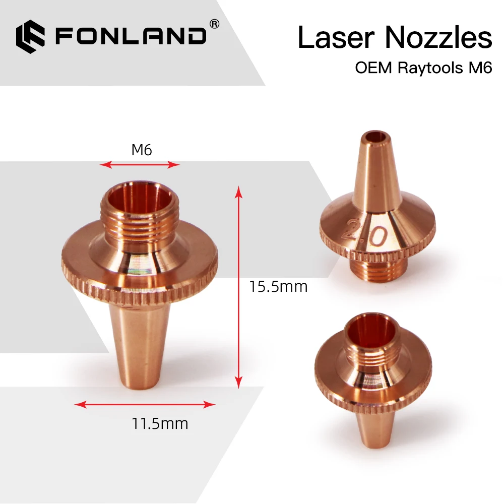 

Fonland Fiber Laser Nozzle Diameter 11.5mm Height 15.5mm Thread M6 For Preictec 3D Fiber Laser Machine Head OEM Replacement